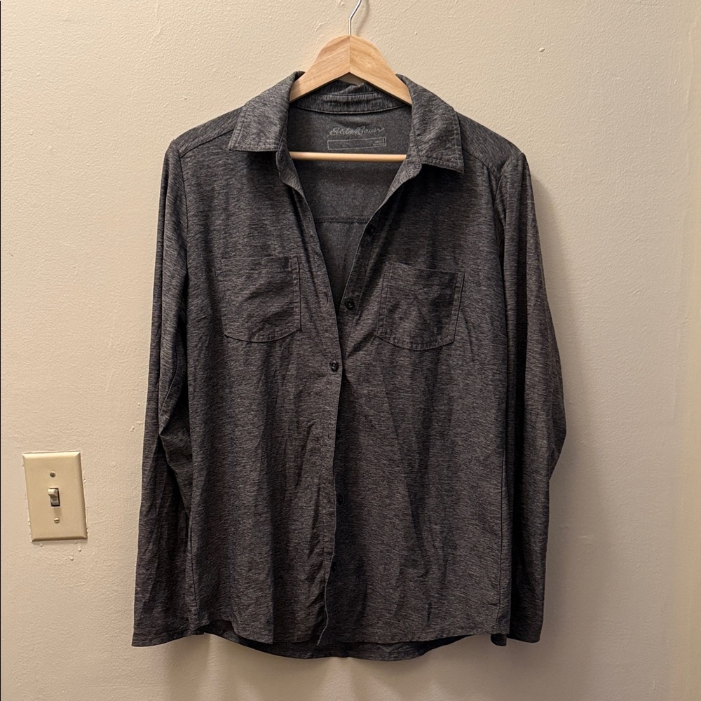 Eddie Bauer Travex Charcoal Button-Up Shirt
